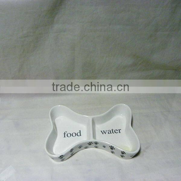 Ceramic Bone Shaped Dog Bowl