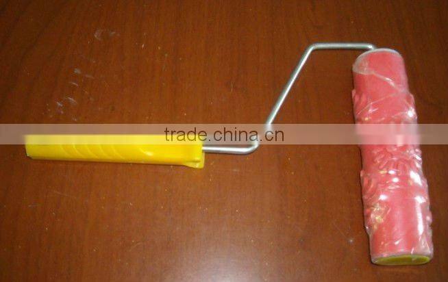 Sponge paint roller brush with plastic/metal handle
