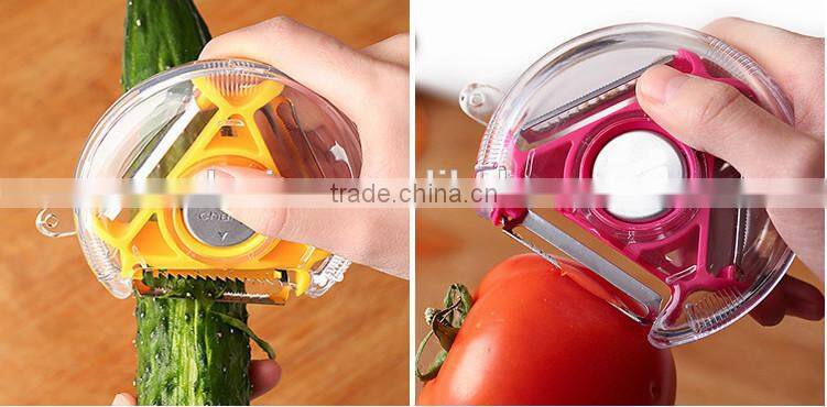 Creative Kitchen Tool 3 In 1 Fruit & Vegetable Round Peeler with Cute design