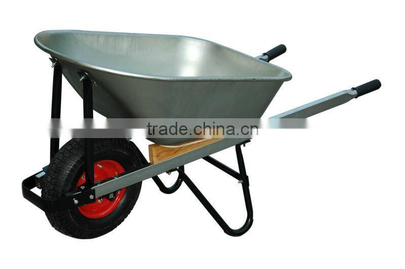 100L heavy duty wood handle wheelbarrow