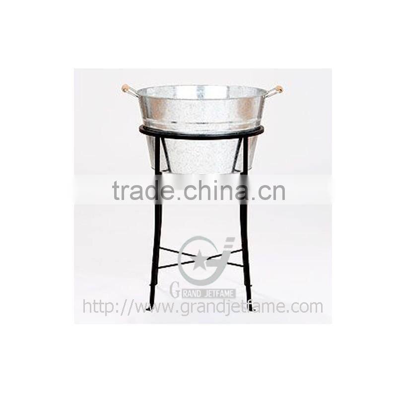 Metal Party Tub with Stand Ice Bucket Beverage Party Tub