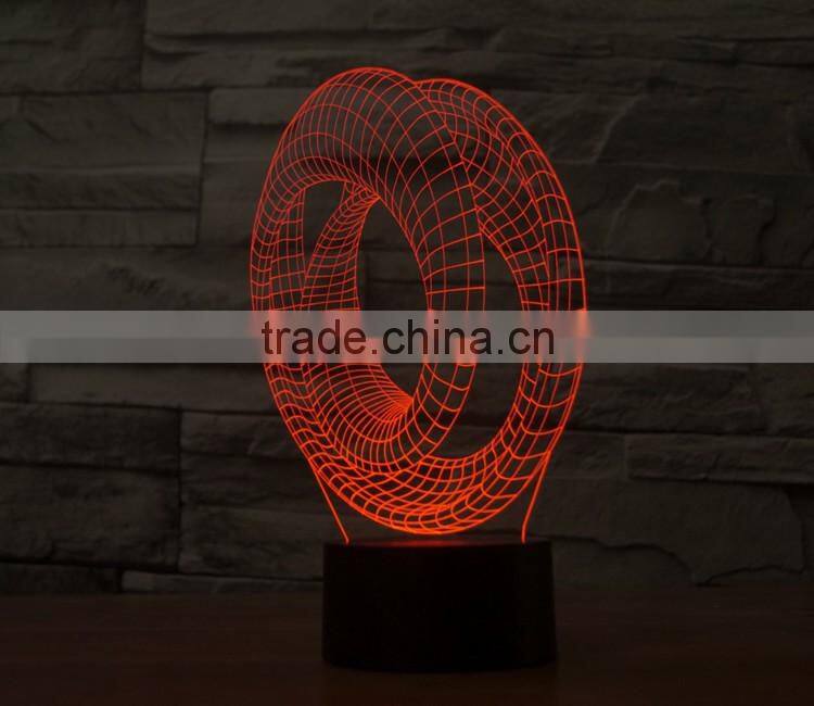 2016 new factory price cutomized image magic visual illusion light touch panel 3D led night lights for indoor decoration