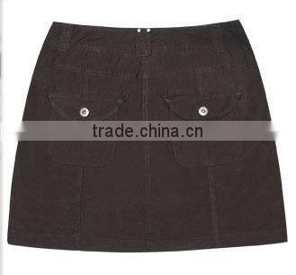 Ladies' 100% cotton twill A shape casual skirt