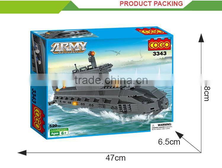 520PCS military play set building blocks submarine toy