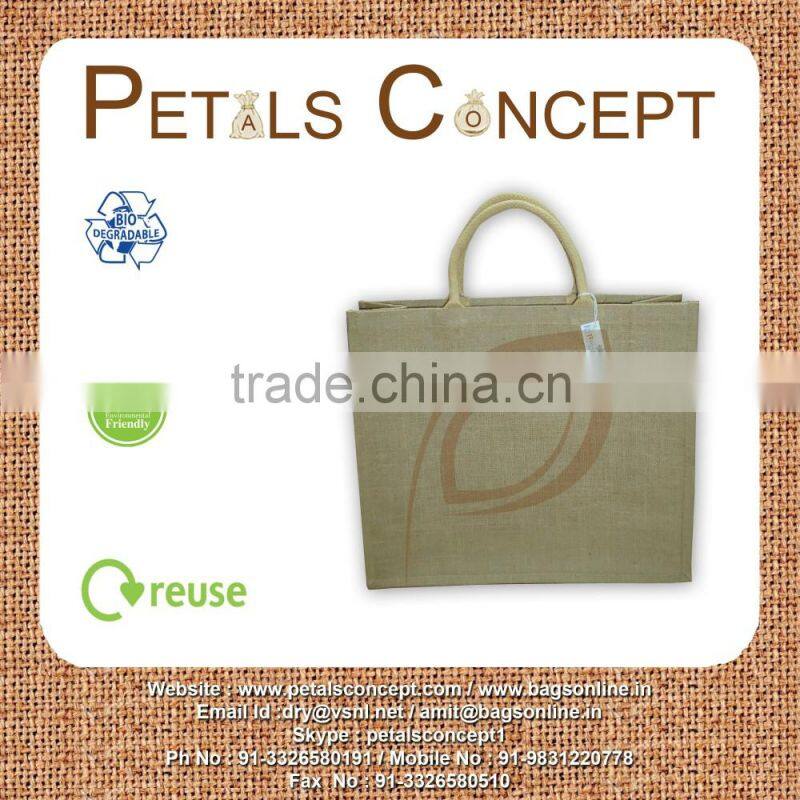 Natural Jute Tote Bag with padded handle