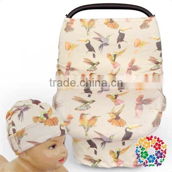 New Prints Baby Car Seat Cover Canopy FAUX SUEDE Material Washable Infant Car Seat Cover With Match Hats