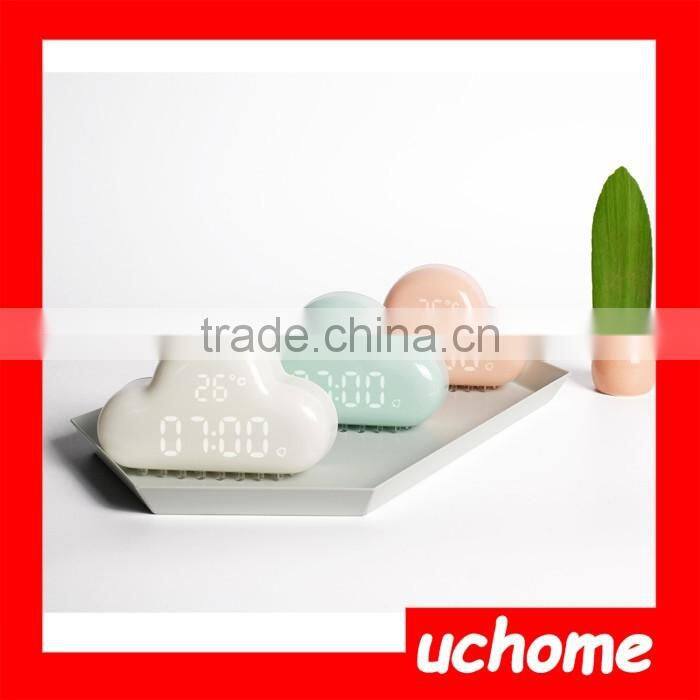 UCHOME Digital Geometric Alarm Clock Muid Voice-Activated Desktop Backlight Time Date Cloud Clock/Cloud Shape Kids Alarm Clock