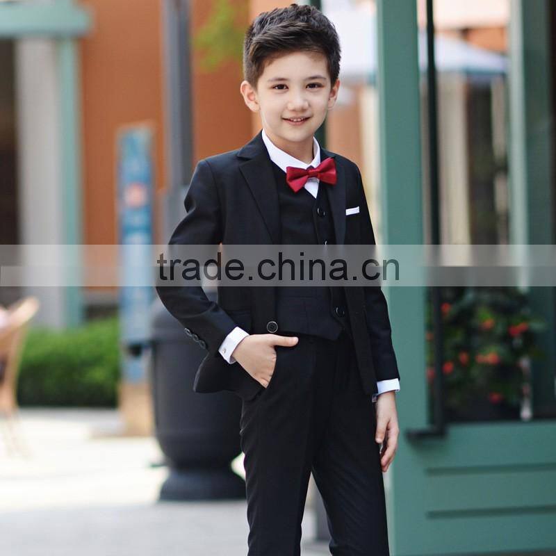 Custom made high class all black trendy kids Tuxedo Suit Business suits for Children