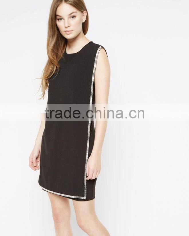 Women Clothing A-Line Double Layer beaded applique Dresses