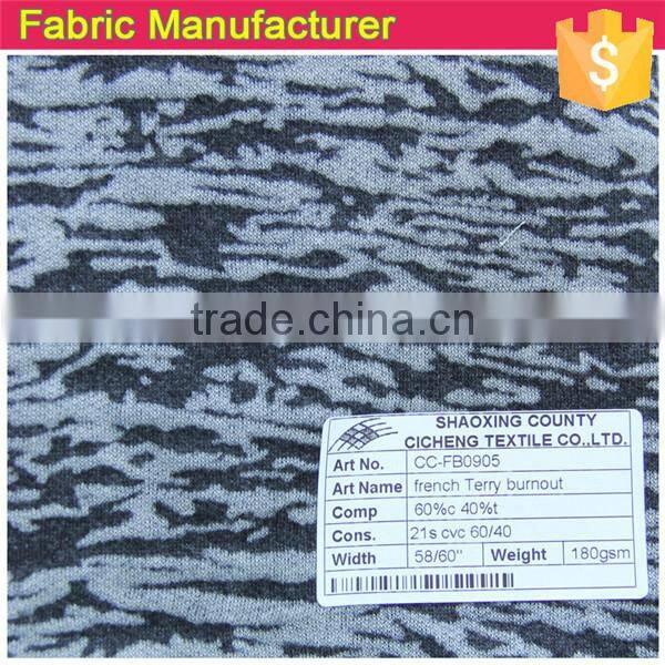 CVC BURNOUT FABRIC FRENCH TERRY