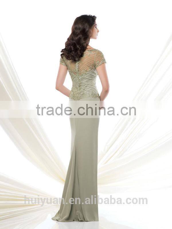 elegant lace full length mother dress short sleeve ball gown