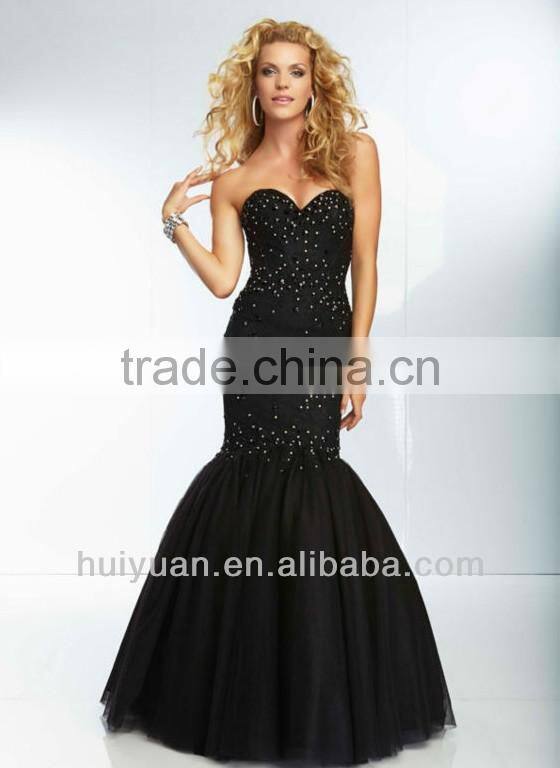 New Design Bling Sequins Sweetheart Beaded Red Lace Evening Dress