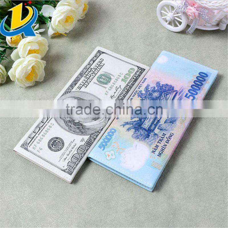Banknotes shaped rectangle portable wholesale PU novelty wallets