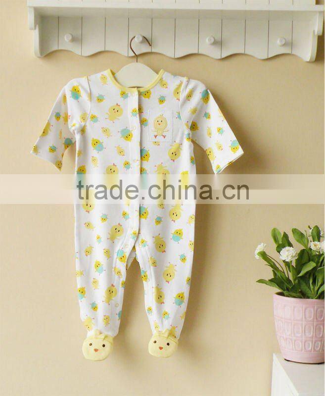 mom and bab 2012 summer baby clothes 100% cotton embroider romper with feet