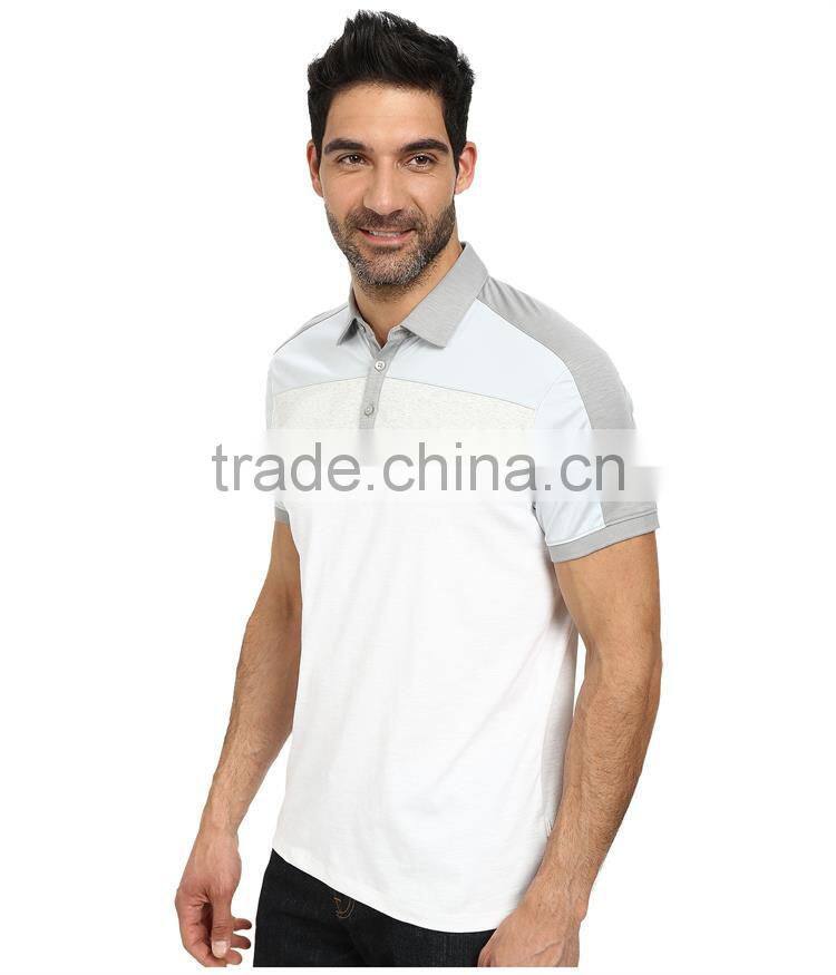 Tri color blocked color combination polo shirt