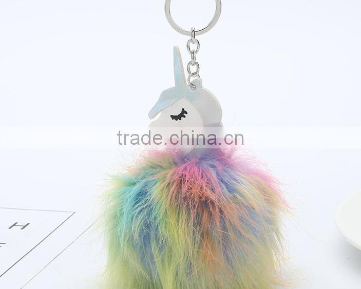evil eye faux fur pom pom keychain bag charms fake fur glasses bag charms car hangers imitation fur ball keychain gifts