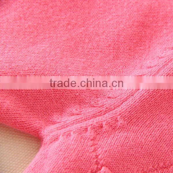 Newest Hot Sale Floral Appliqued Kids Clothing Pullover Girl's Red Long Sleeved Swaters for Girls