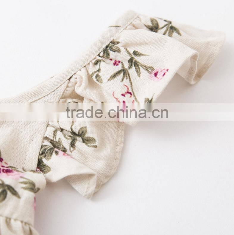 Vintage Flower Dress Summer New Arrival Clothes Baby Girl Frock Designs