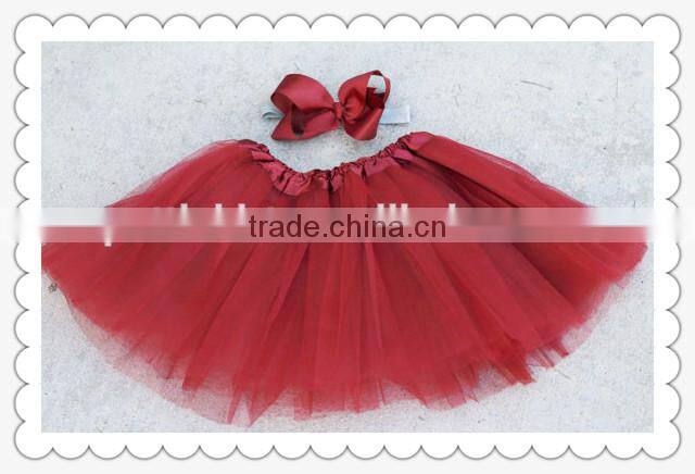 2015hot Sale!charming Red Chiffon Wholesale Girls Tutu Skirt, High Quality Girls Tutu Skirt