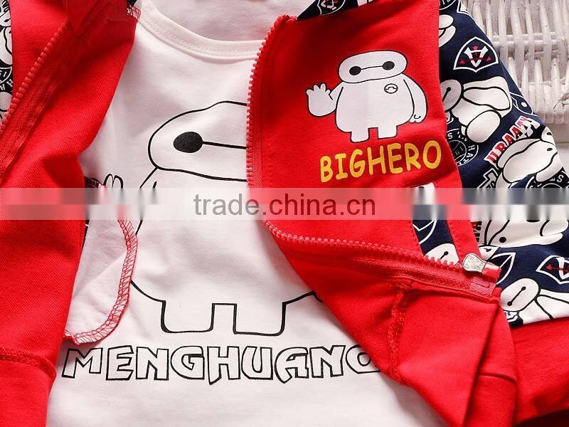 The boy autumn suits new children's cartoon children's leisure sports sweater three piece