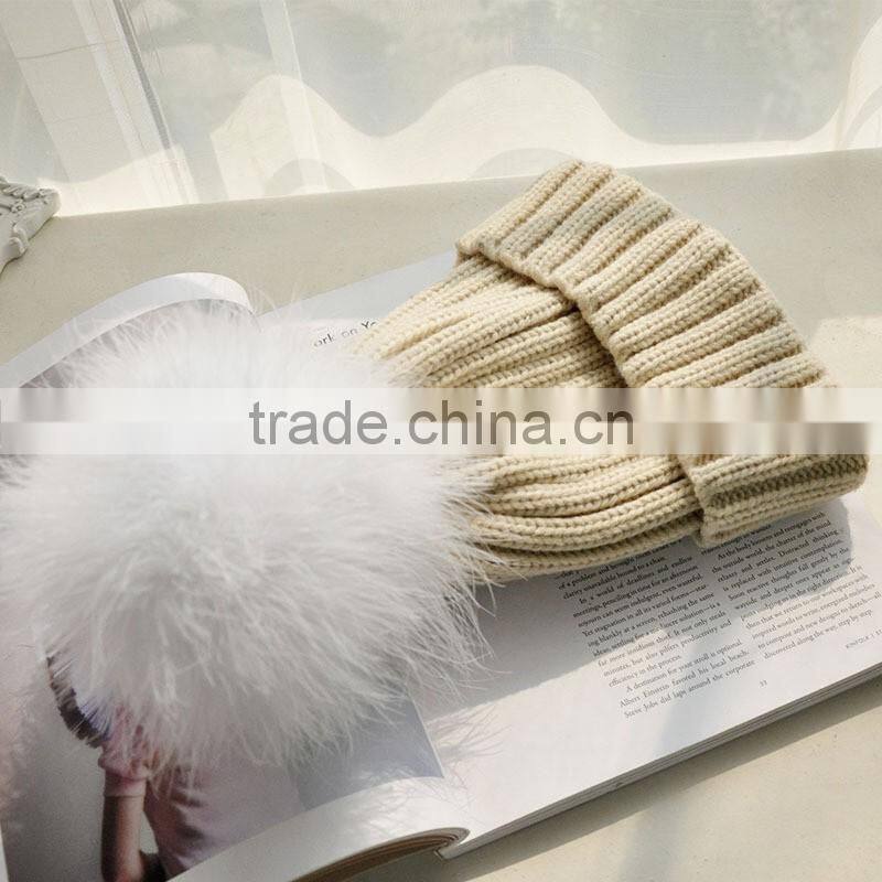 2016 Winter beanie Real Silver Fox Fur ball Knitting hat For Women Black Real Raccoon Fur ball Skullies