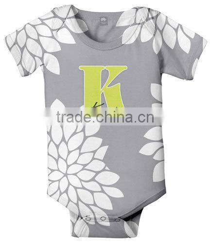high quality short sleeve baby bodysuit of cute design and soft cotton fabric print Infant Romper baby clothes factory price