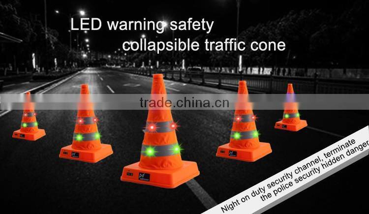 Hi Vis powerful battery 450mm reflective led light traffic cone