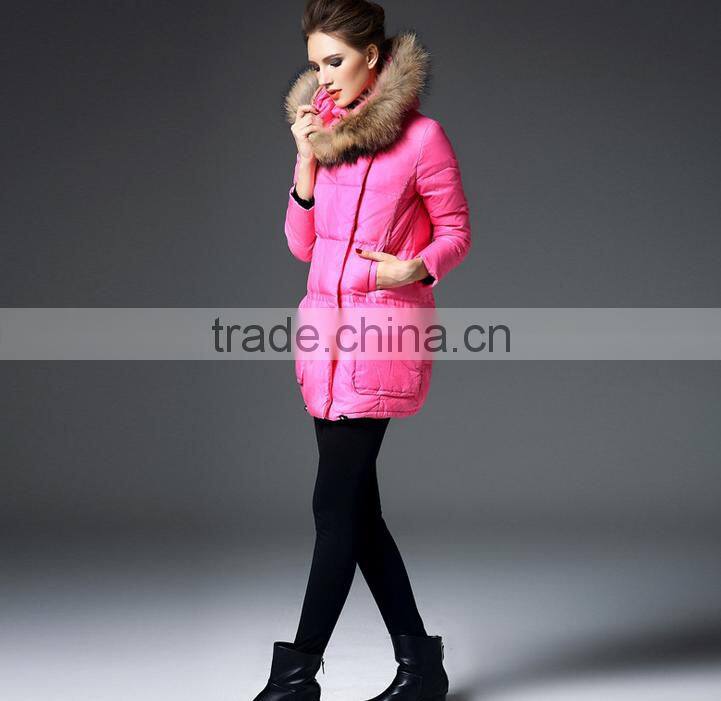 women's fitted short winter luxury down jacket