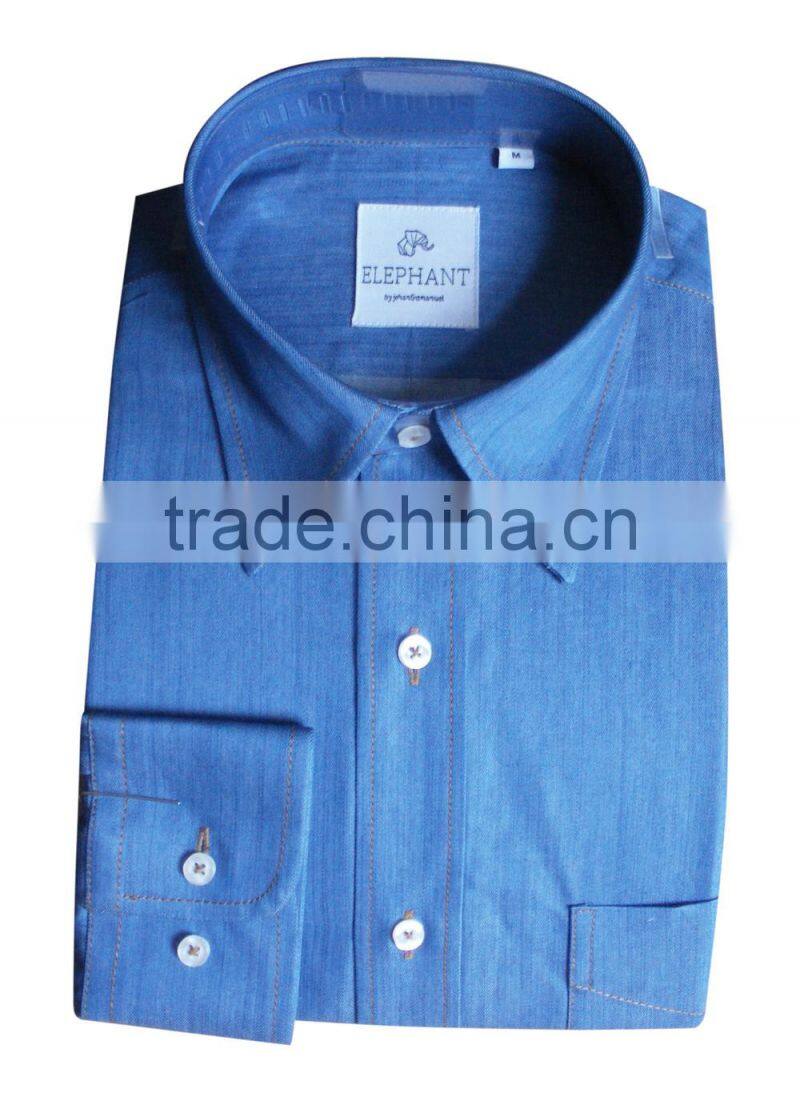 2016 latest style Customized colored denim causal shirt for men