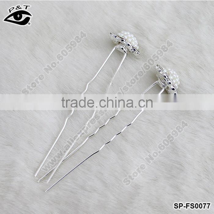 Wedding hair pins bridal hair pins pearl hairpins crystal hair spin pin