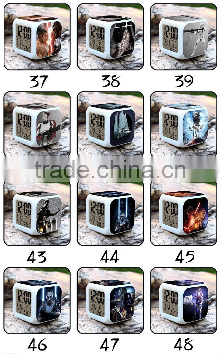 Hot Movie LED alarm clock LED digital clock colorful changeable clock for kids