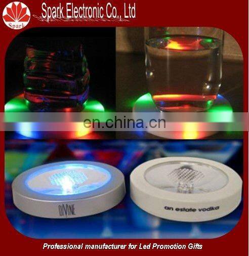 super thin flash blinking LED flashing coaster