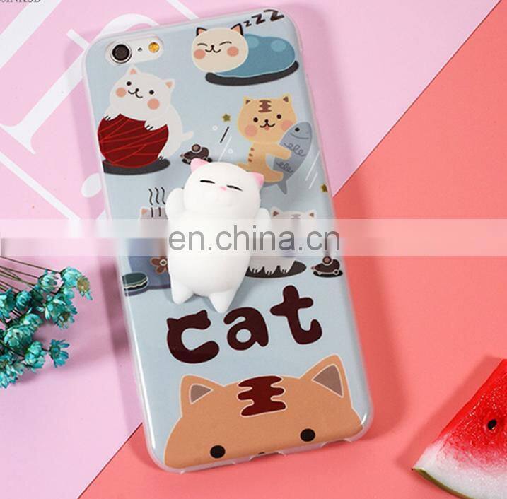 china suppliers cheap 3D squishy cat Q Bounce aliotterbox phone case/cell phone cases