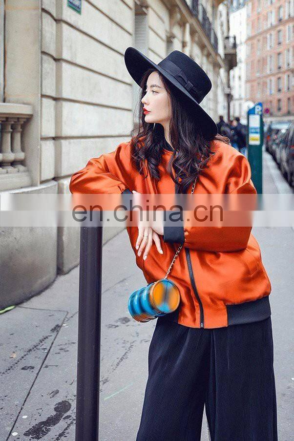 Black Oversized Nylon Zipper Winter Jacket