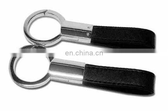 custom genuine leather keychain with enamel