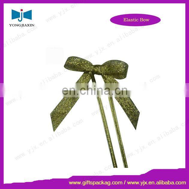 Flat Pre-tied Ribbon Elastic Bow,Satin Stretch Loop