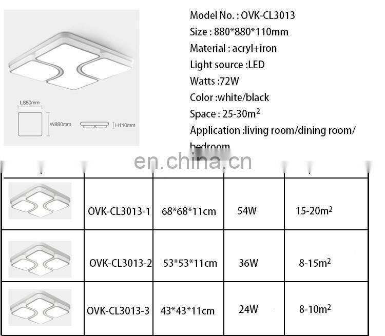 modern minimalist Square LED Ceiling Living Room Light warm ceiling lighting for home
