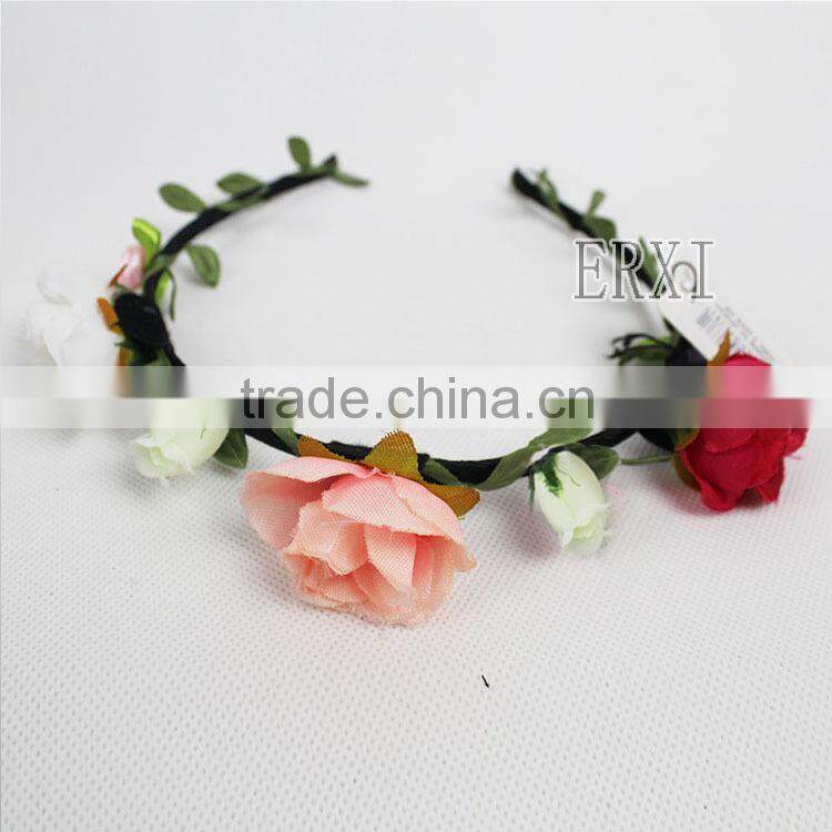 Artificial Flower Rose Wedding Garland Bridal Wreath Hair Accessories