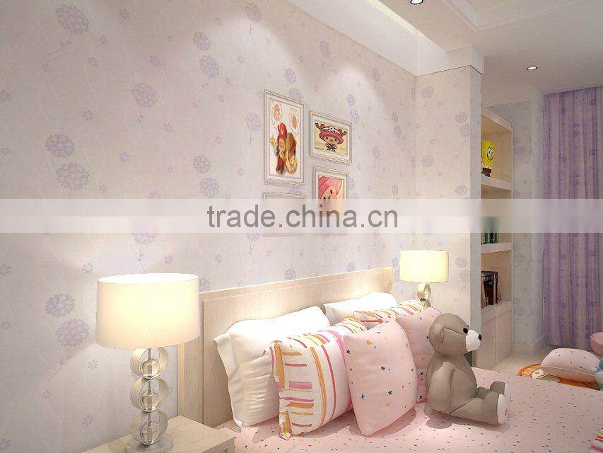 Light Violet Peelable Vinyle Classic Wallpaper
