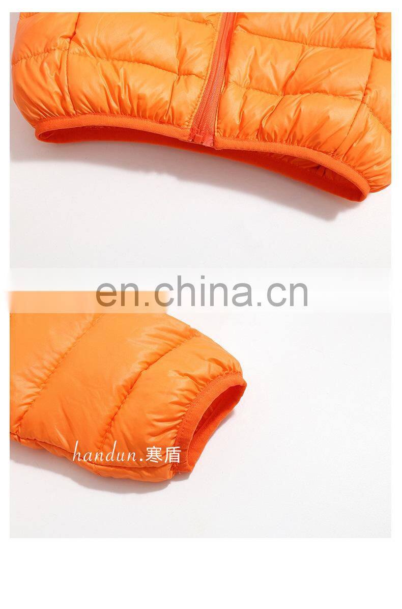 Handun's new children's down jacket Lightweight children's clothing boys and girls jackets hooded children's down jackets