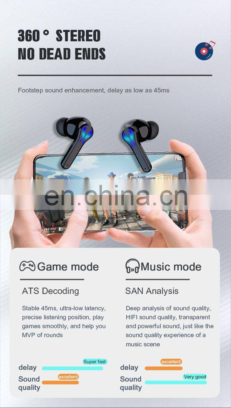 Deep Bass Sound Positioning P86 BT5.1+EDR Game Earbuds Zero Latency wireless gaming headset headphones