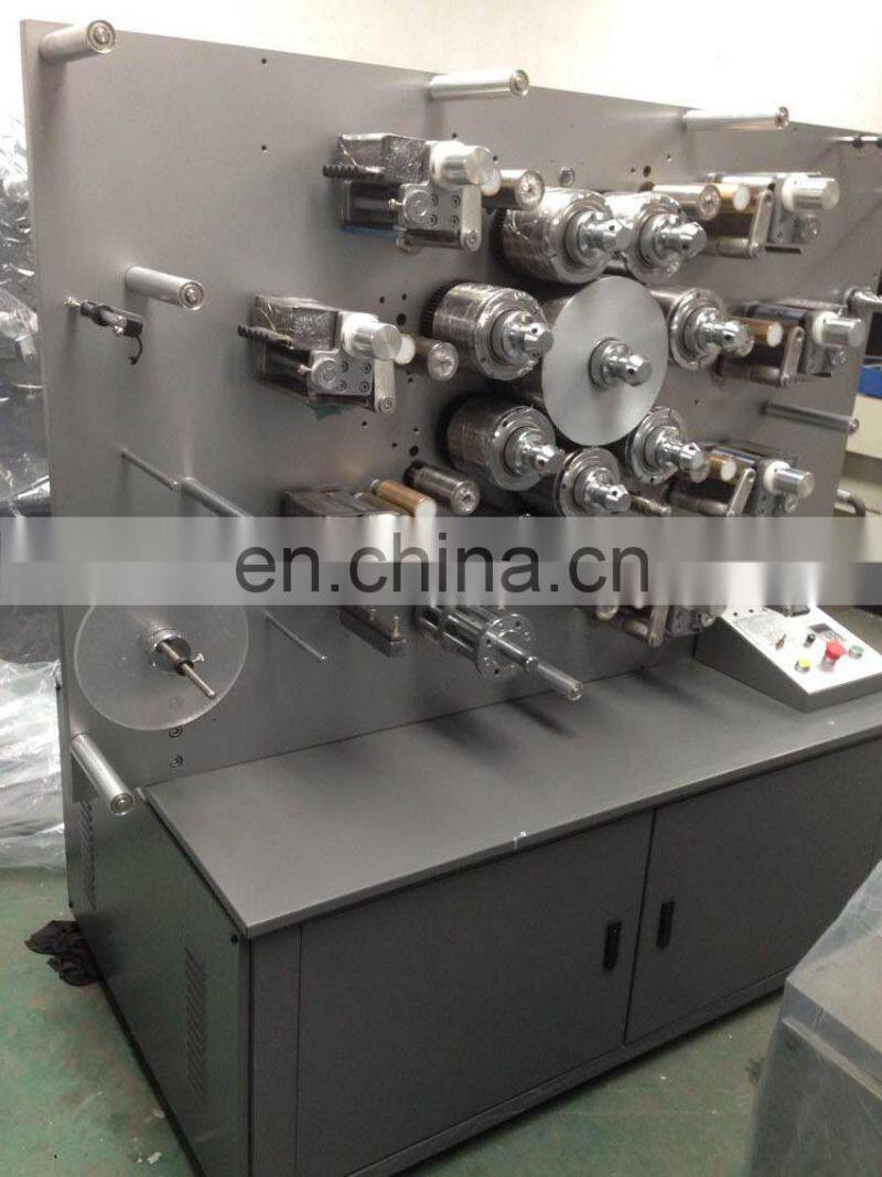 UGS1004 4 colors Automatic Wash care label rotary printing machine, auto webbing bardcode ribbon satin press printer