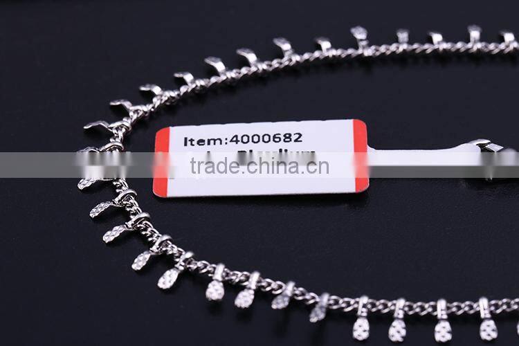 latest jewelry product designs 2015 rhodium plated curb chain korean pendant necklace