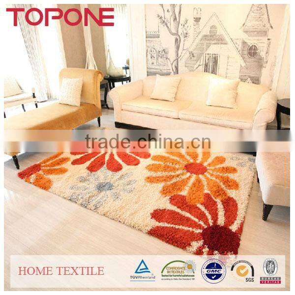 Good quality soft design flower home decorative floor polyester carpet