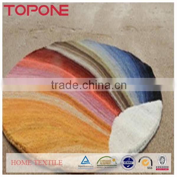 Bedroom colorful cheap polyester oem round floor mat