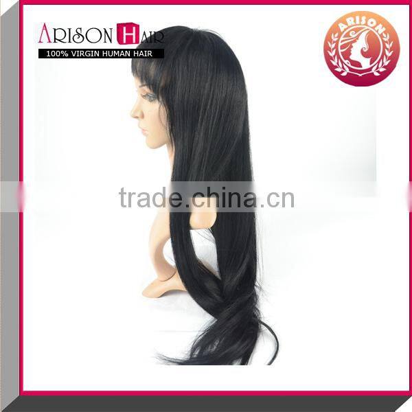 100% human hair glueless full lace wigs with adjstable stretch and combs/clips sewed wigs
