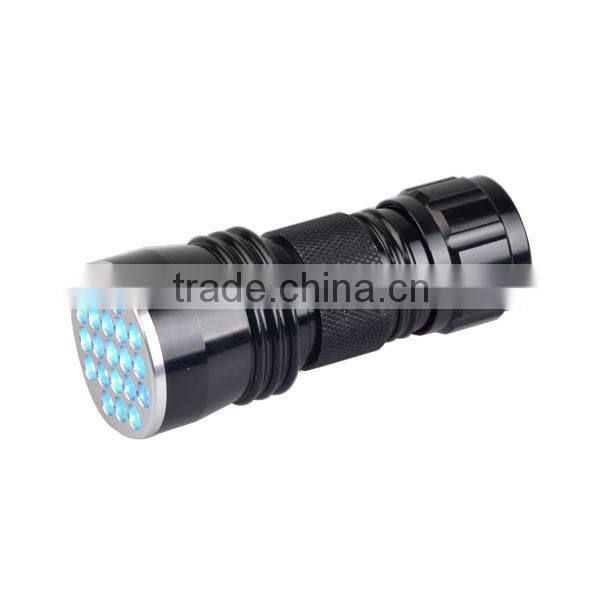 LED UV Flashlight Small 380-385nm Wave Band 21 LED UV Flashlight