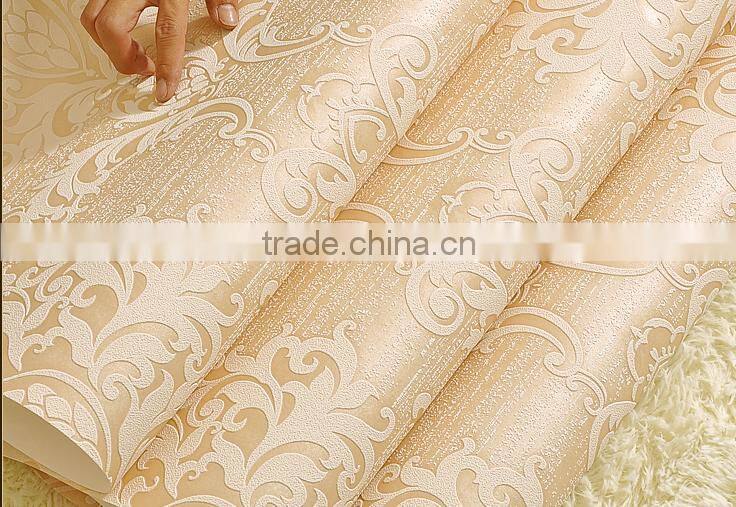 European style luxury non-woven embossment print wall paper