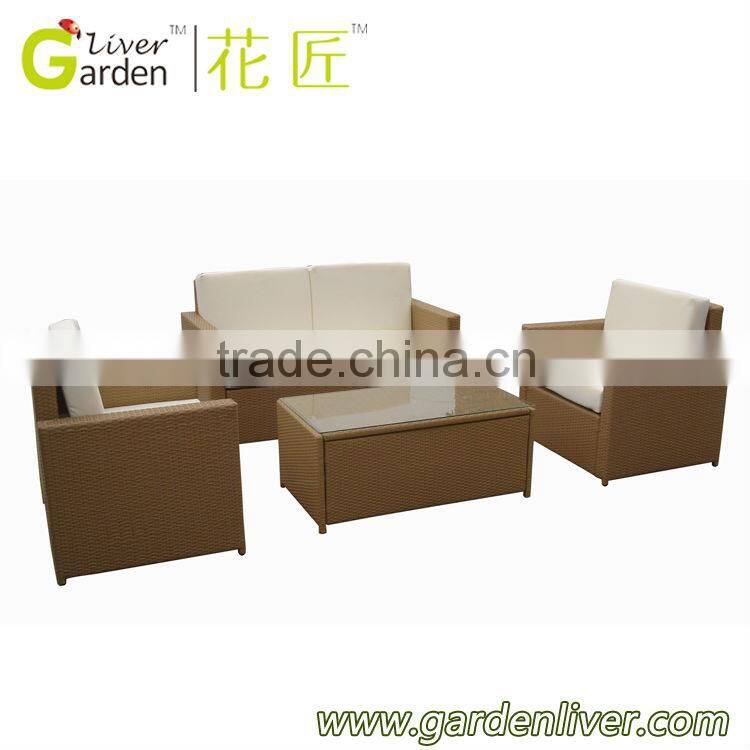 4 piece patio rattan Sofa Set wicker chair and table