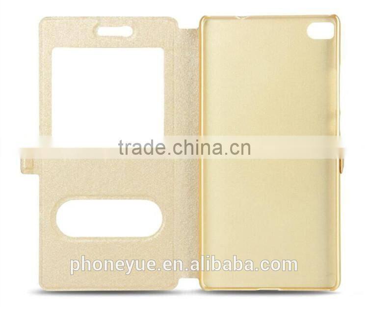 double window screen protective pu leather flip cover case for lg k10 for vivo v1